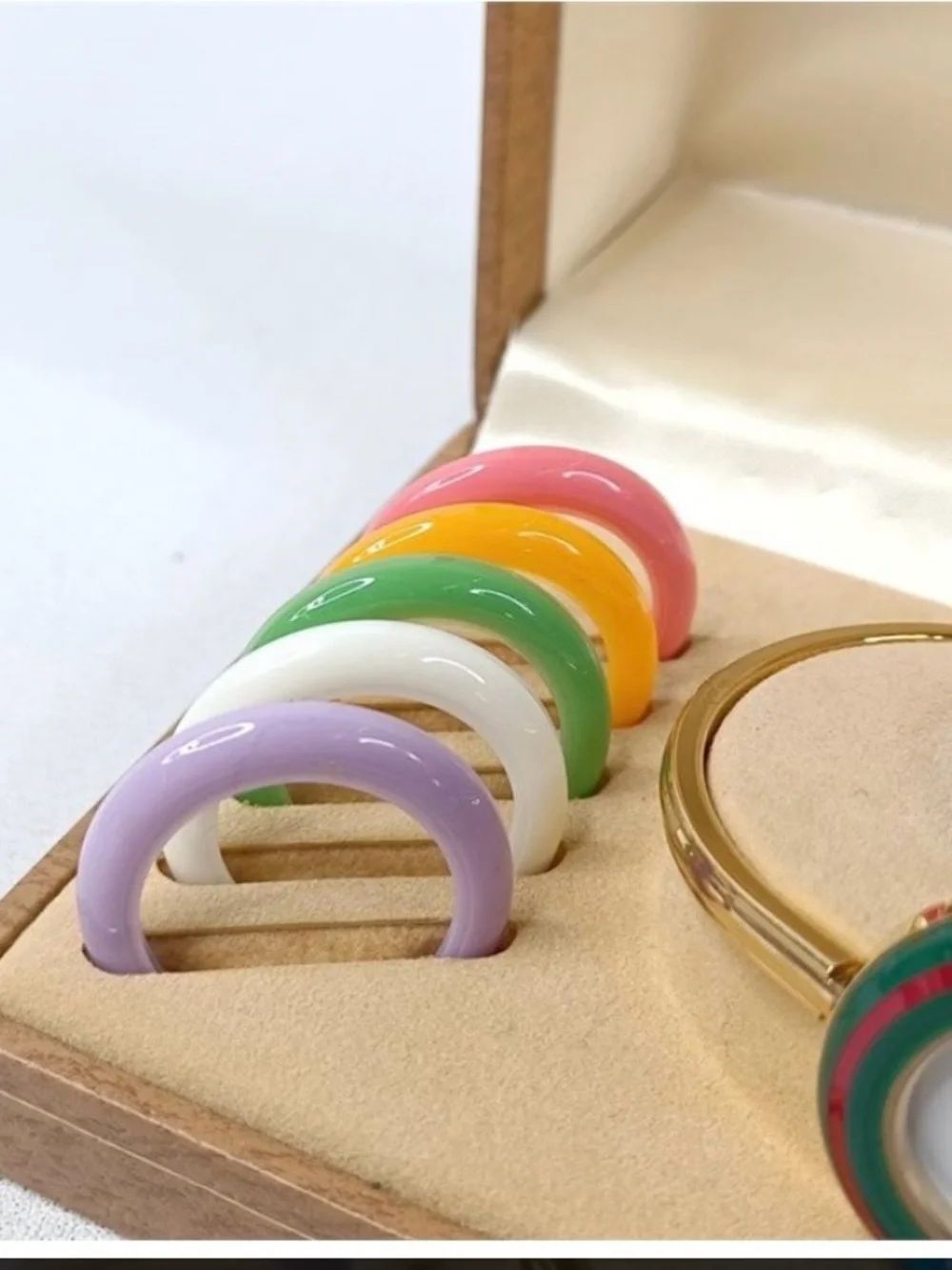 Gucci Gold Bangle Watch with Green and Red Bezel